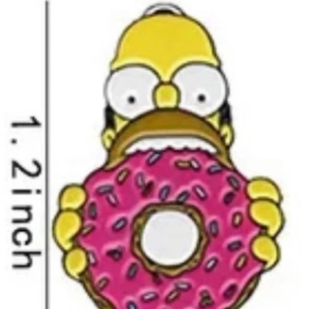 Brand New The Simpsons Homer Eating a Donut Enamel Pin